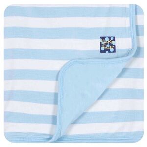 KicKee Pants Baby Essentials Swaddling Blanket Boys, Pond Stripe.